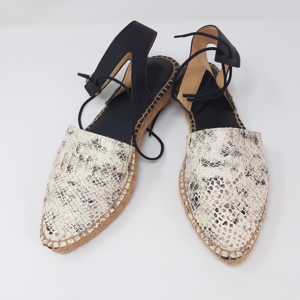Andre Assous Snakeskin Espadrilles Sandals 39 - Picture 2 of 4